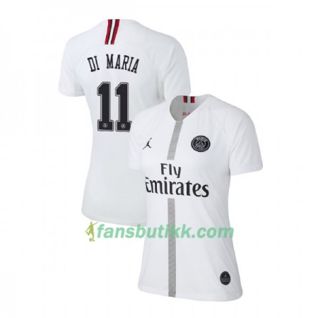 Fotballdrakt Paris Saint-Germain Di Maria 11 Jodan Hvit Dame Tredjetrøye 2018-2019 Kortermet